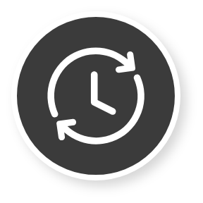 Clock showing hours between events